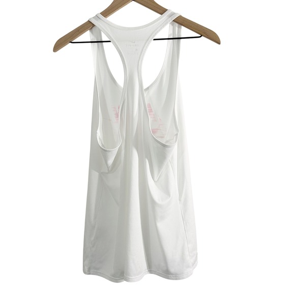 Nike Dri-Fit Run Logo Print Racerback Tank Top White‎ Pink Large Athletic - Picture 4 of 7
